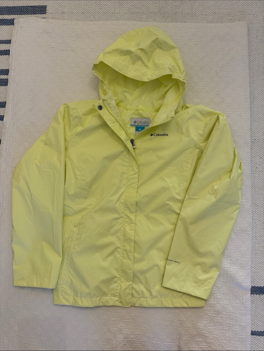 Columbia Kids Hooded Raincoat - Pale Yellow Size L (14/16)